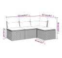 vidaXL Gartenlounge-Set 4-tlg. Grau Poly Rattan mit Kissen Bild 3