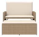 vidaXL Gartenbank mit Kissen und Hocker Beige Poly Rattan Bild 5