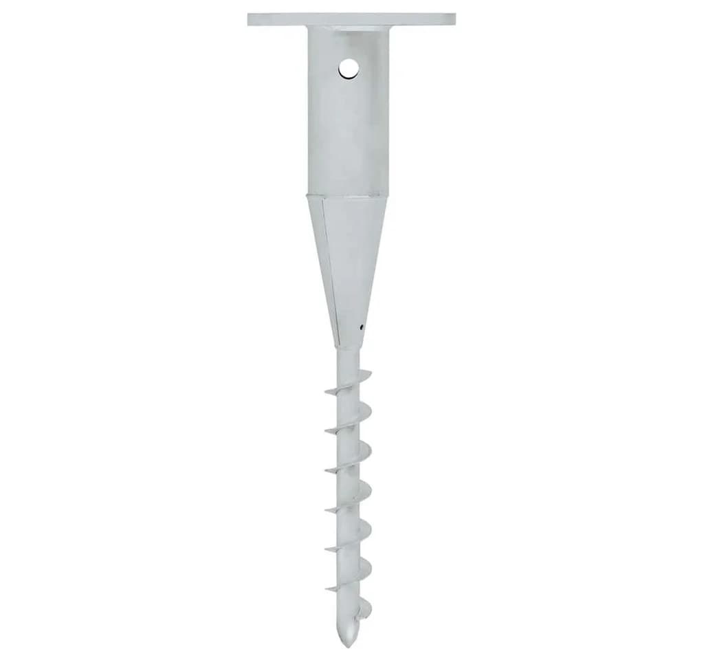 vidaXL Sonnenschirmhalter Bodenhülse Stahl Silber
