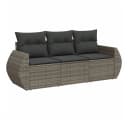 VIDAXL Gartenlounge-Set 3-tlg. Grau Poly Rattan Bild 2