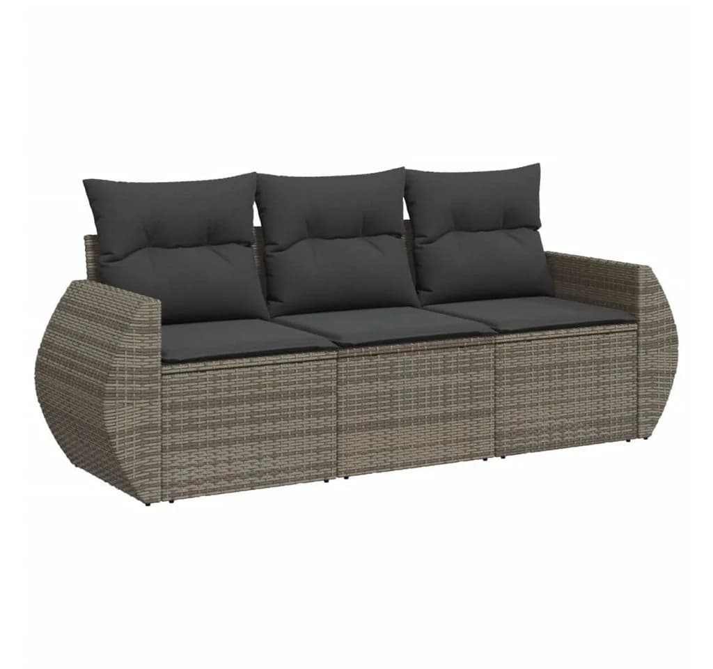VIDAXL Gartenlounge-Set 3-tlg. Grau Poly Rattan - Bild 2