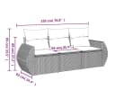 VIDAXL Gartenlounge-Set 3-tlg. Grau Poly Rattan Bild 3