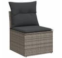 vidaXL Gartenlounge-Set 6-tlg. Grau Poly Rattan mit Kissen Bild 3