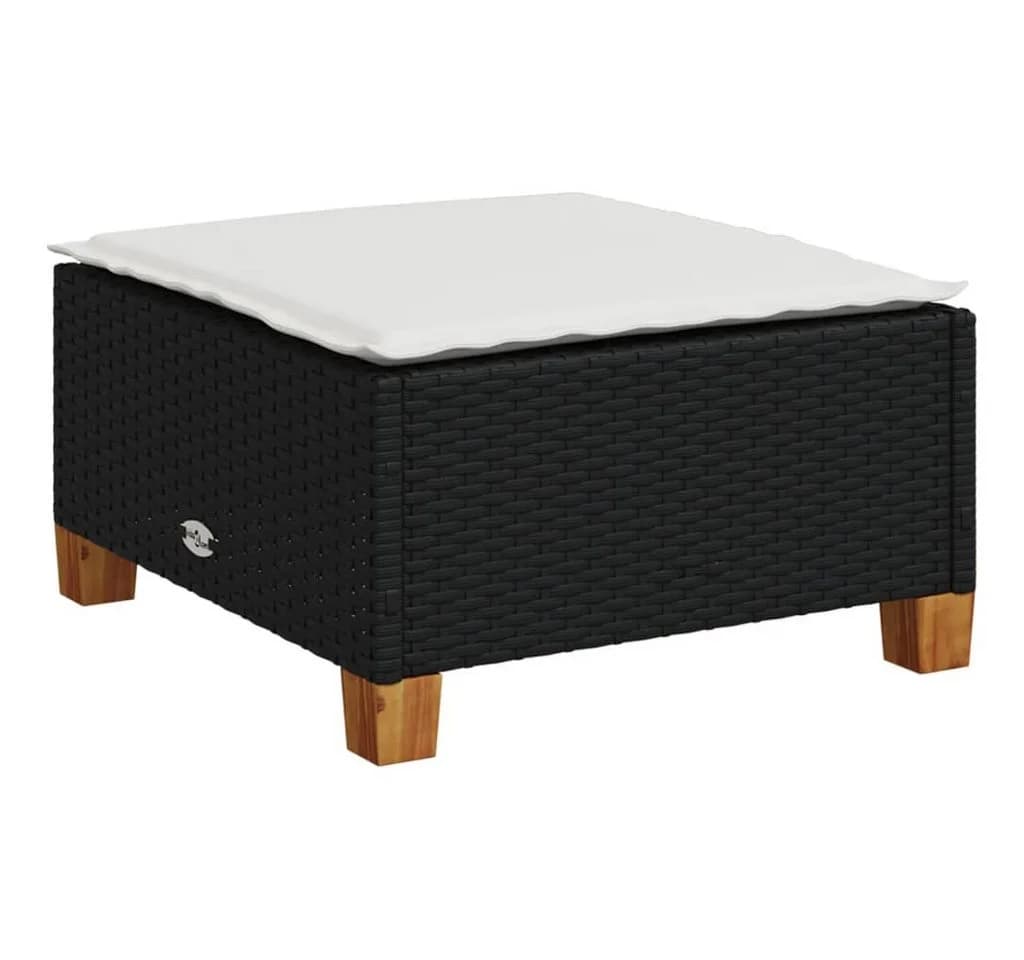 vidaXL Gartenlounge-Set 4-tlg. Schwarz Poly Rattan mit Kissen - Bild 4