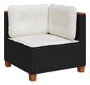 vidaXL Gartenlounge-Set 5-tlg. Schwarz Poly Rattan mit Kissen Bild 3