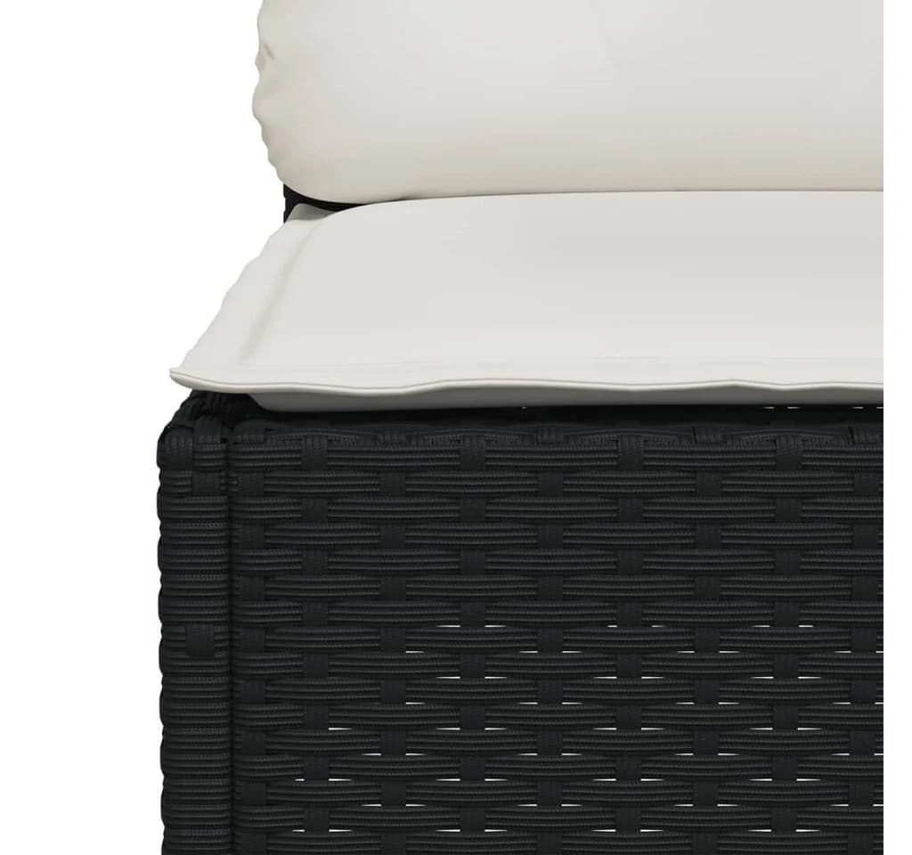vidaXL Gartenlounge-Set 5-tlg. Schwarz Poly Rattan mit Kissen - Bild 5