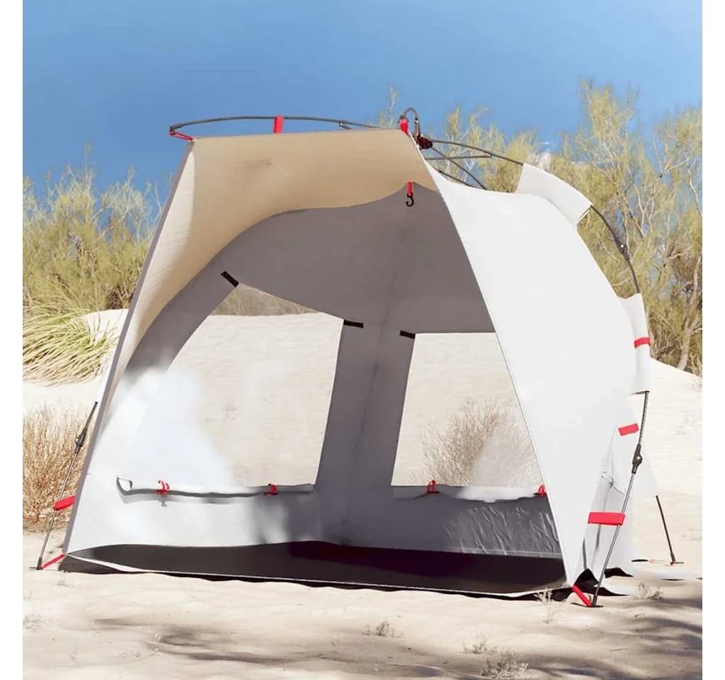 vidaXL Strandzelt 2 Personen Grau Quick Release Wasserdicht