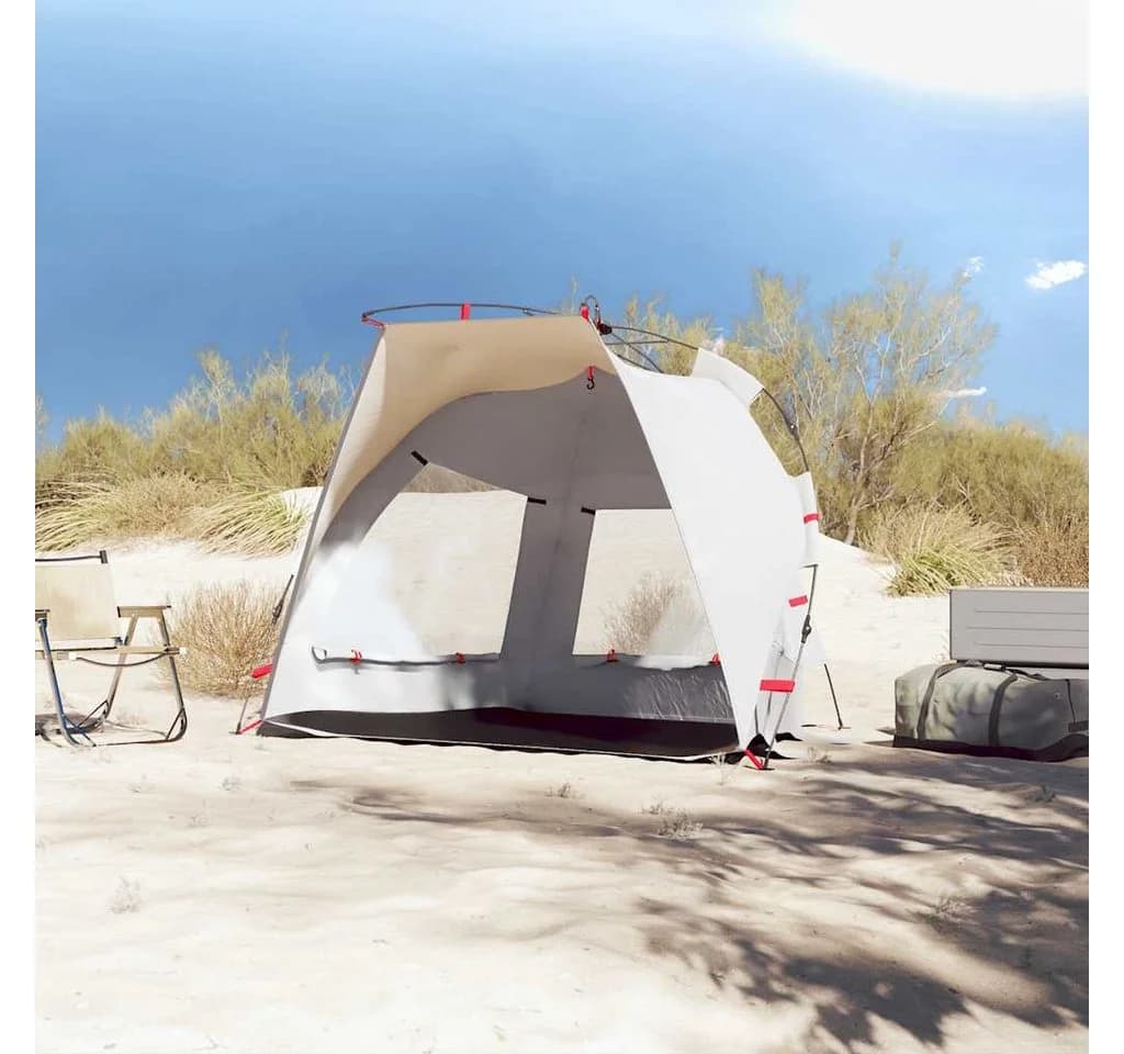 vidaXL Strandzelt 2 Personen Grau Quick Release Wasserdicht - Bild 3