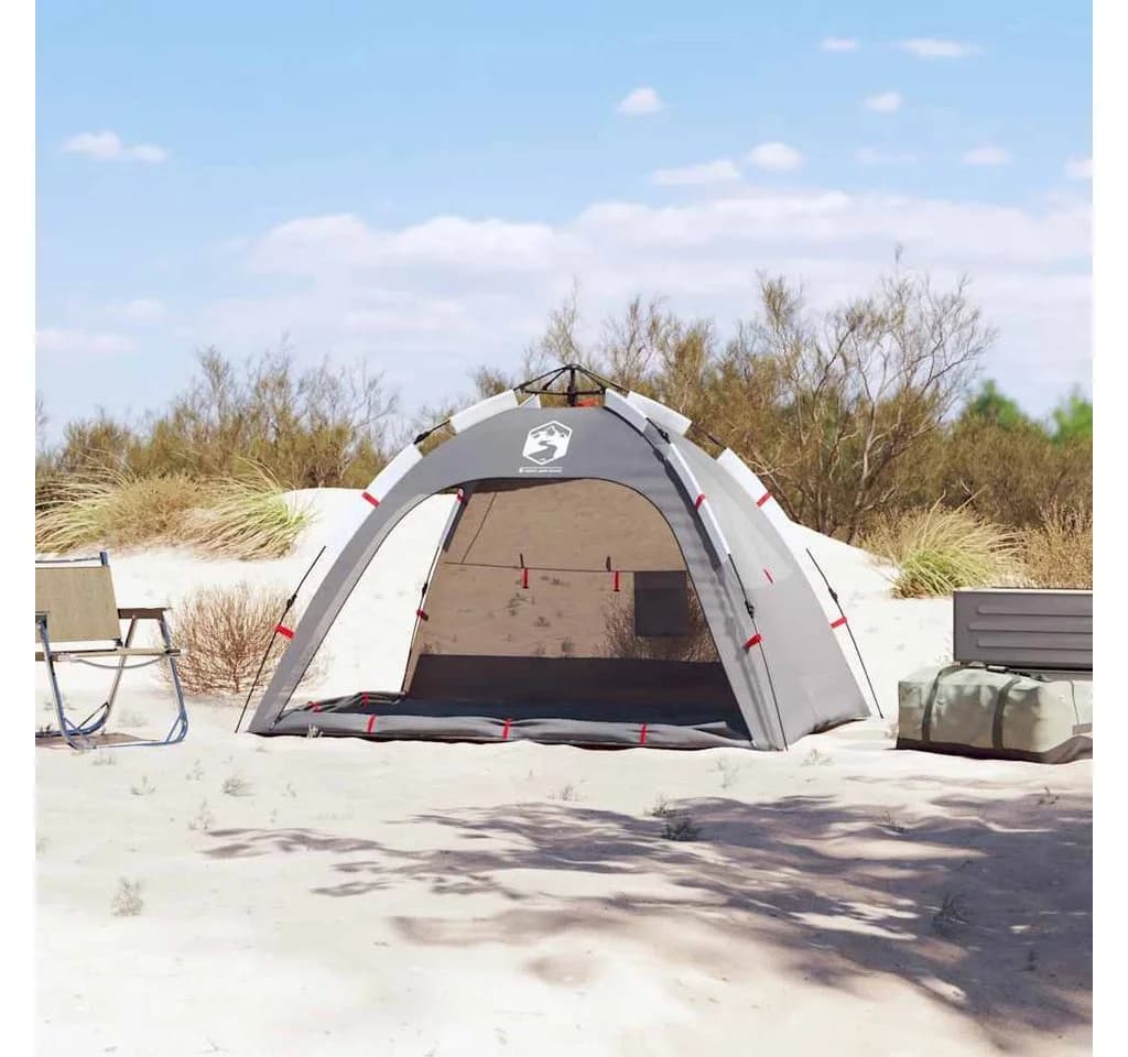 vidaXL Strandzelt 2 Personen Grau Quick Release Wasserdicht - Bild 3