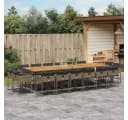 vidaXL Garten-Essgruppe 17-tlg. Grau Poly Rattan mit Kissen Bild 1