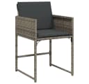 vidaXL Garten-Essgruppe 17-tlg. Grau Poly Rattan mit Kissen Bild 4
