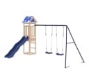 vidaXL Spielturm Massivholz Kiefer mit Rutsche und Schaukel Bild 3