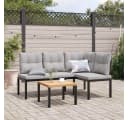 vidaXL Gartenbank Schwarz Pulverbeschichteter Stahl Bild 1