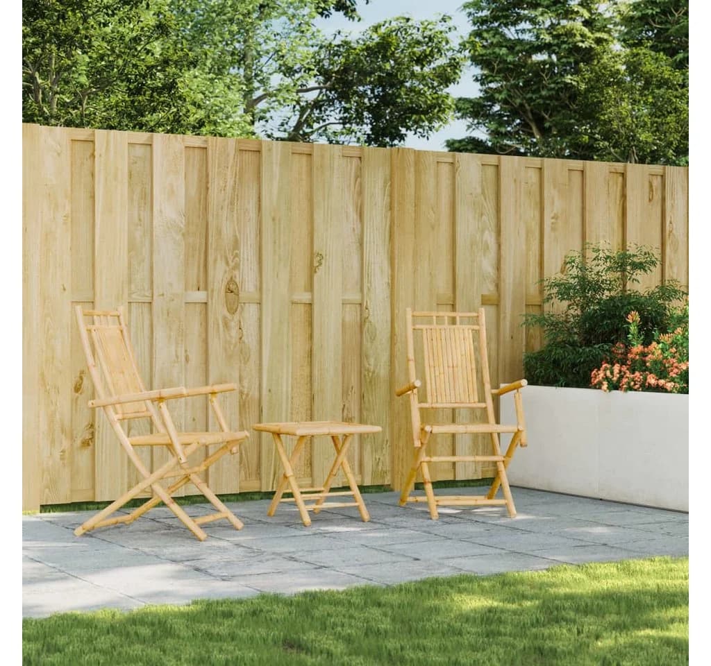 vidaXL Gartenstuhl Bambus Klappbar 53x66x99 cm - Bild 3