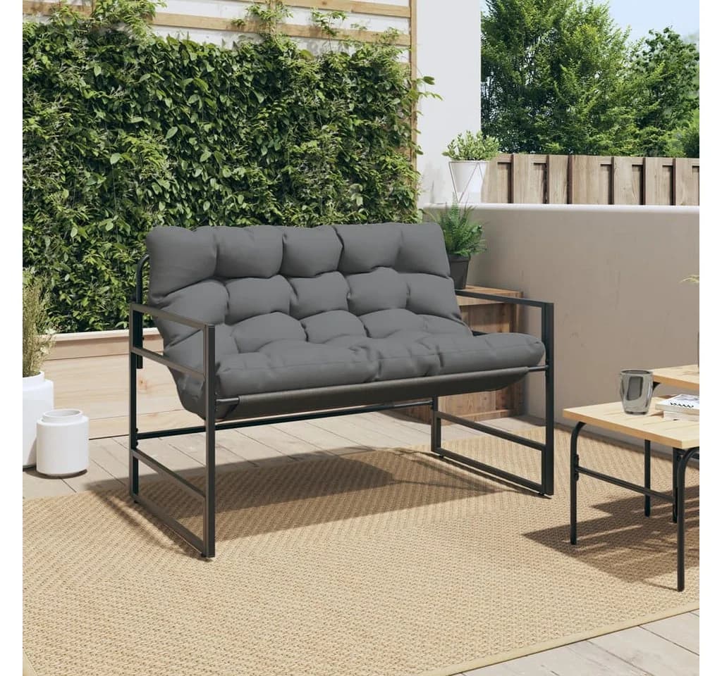 vidaXL Gartenbank mit Kissen Anthrazit 113 cm Stahl - Bild 3