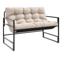 vidaXL Gartenbank mit Kissen Taupe Stahl Bild 2