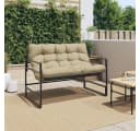 vidaXL Gartenbank mit Kissen Taupe Stahl Bild 3