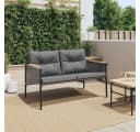 vidaXL Gartenbank mit Kissen Schwarz Stahl Bild 3