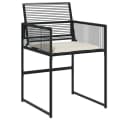 vidaXL Garten-Essgruppe 5-tlg. Schwarz Poly Rattan mit Kissen Bild 4
