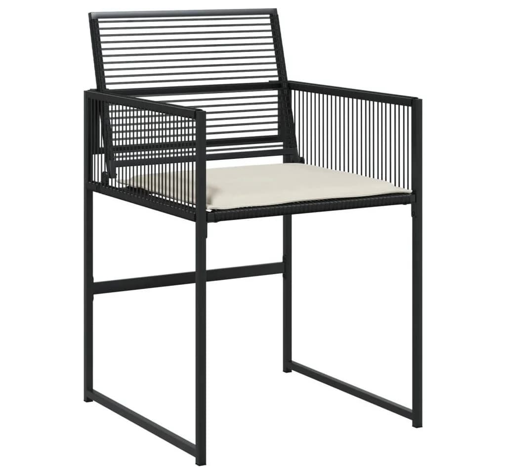vidaXL Garten-Essgruppe 5-tlg. Schwarz Poly Rattan mit Kissen - Bild 4