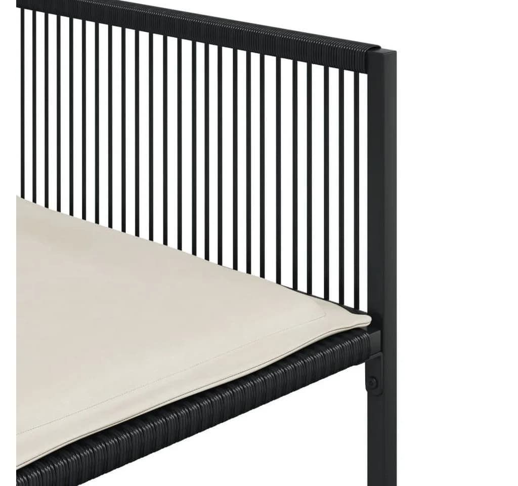 vidaXL Garten-Essgruppe 5-tlg. Schwarz Poly Rattan mit Kissen - Bild 5