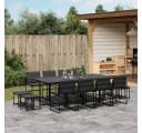 vidaXL Garten-Essgruppe 13-tlg. Schwarz Textilene mit Kissen Bild 1