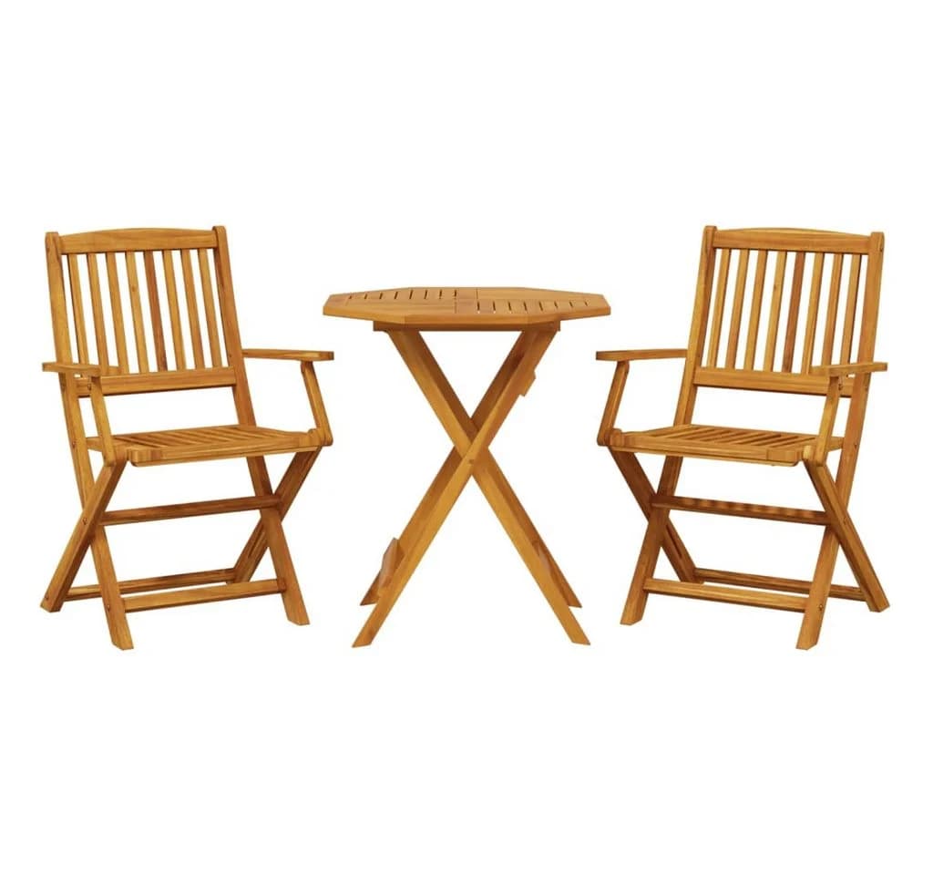 vidaXL Gartenlounge-Set 3-tlg. Bistro-Set Klappbar Massivholz - Bild 2