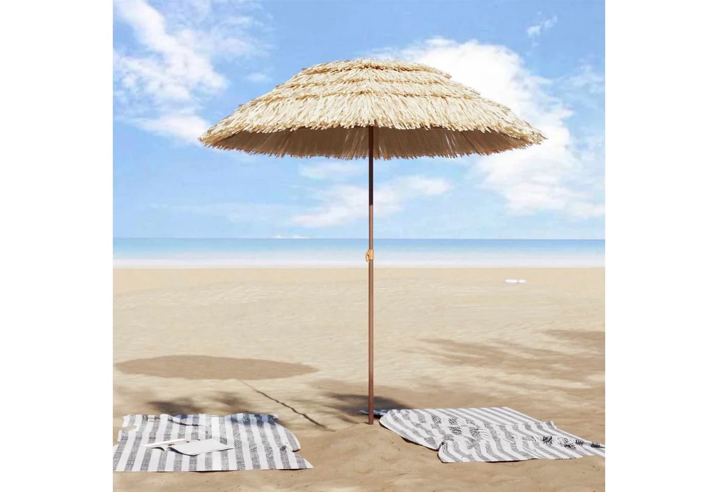 vidaXL Strandparasol Natur UV-beständig verstellbar - Bild 3