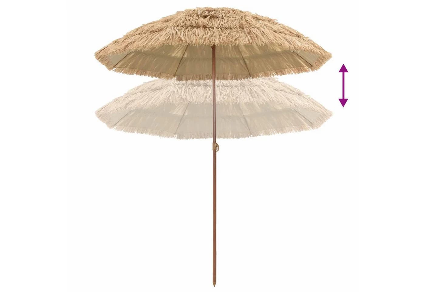 vidaXL Strandparasol Natur UV-beständig verstellbar - Bild 5