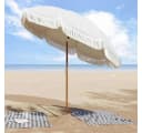 vidaXL Sonnenschirm Strandparasol Grau Weiß UV-beständig Kippbar Bild 3