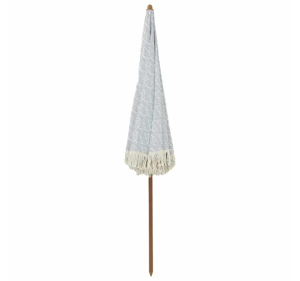 vidaXL Sonnenschirm Strandparasol Grau Weiß UV-beständig Kippbar - Bild 4