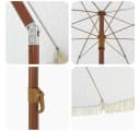 vidaXL Sonnenschirm Strandparasol Grau Weiß UV-beständig Kippbar Bild 5