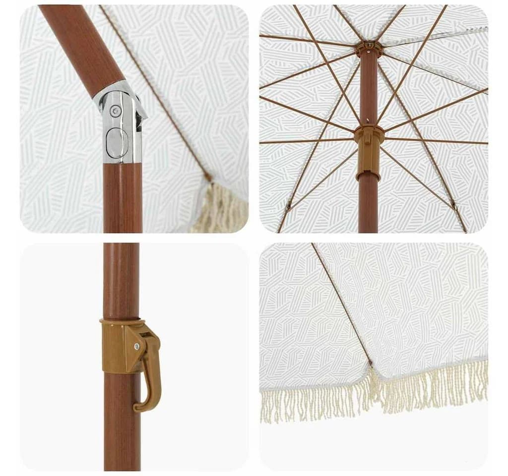 vidaXL Sonnenschirm Strandparasol Grau Weiß UV-beständig Kippbar - Bild 5