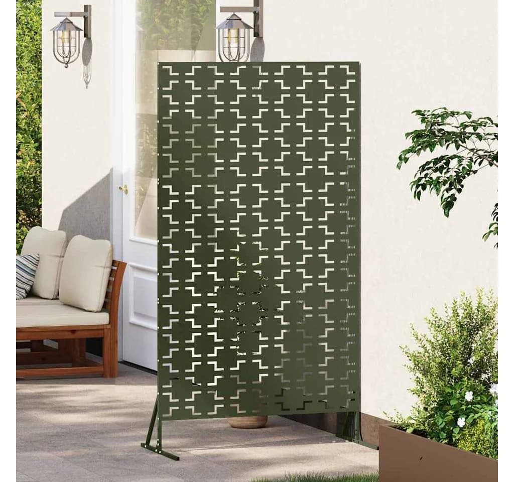 vidaXL Gartenzaun Sichtschutz Stahl Olivgrün - Bild 3
