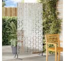 vidaXL Gartenzaun Sichtschutz Verzinkter Stahl Silber Bild 1