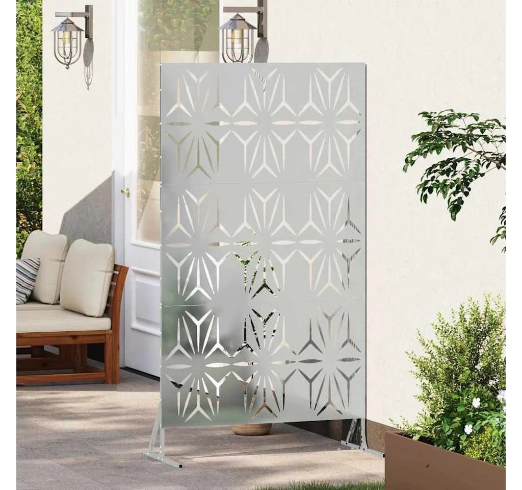 vidaXL Gartenzaun Sichtschutz Grau Stahl Modern - Bild 3
