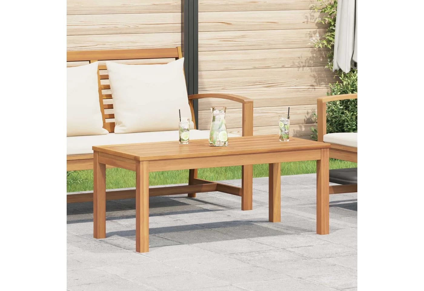 vidaXL Sofaelement Tisch Braun Massivholz Gartenmöbel