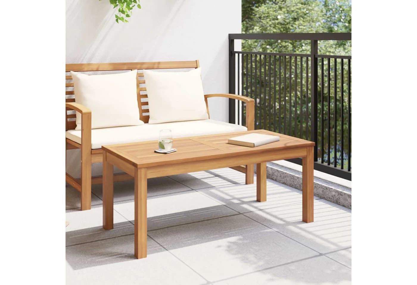 vidaXL Sofaelement Tisch Braun Massivholz Gartenmöbel - Bild 4