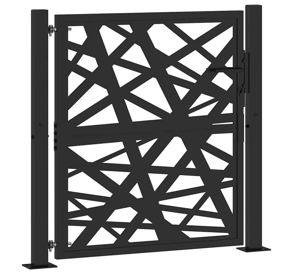 vidaXL Gartentor Schwarz 100x100 cm Stahl Lasergeschnitten - Bild 2