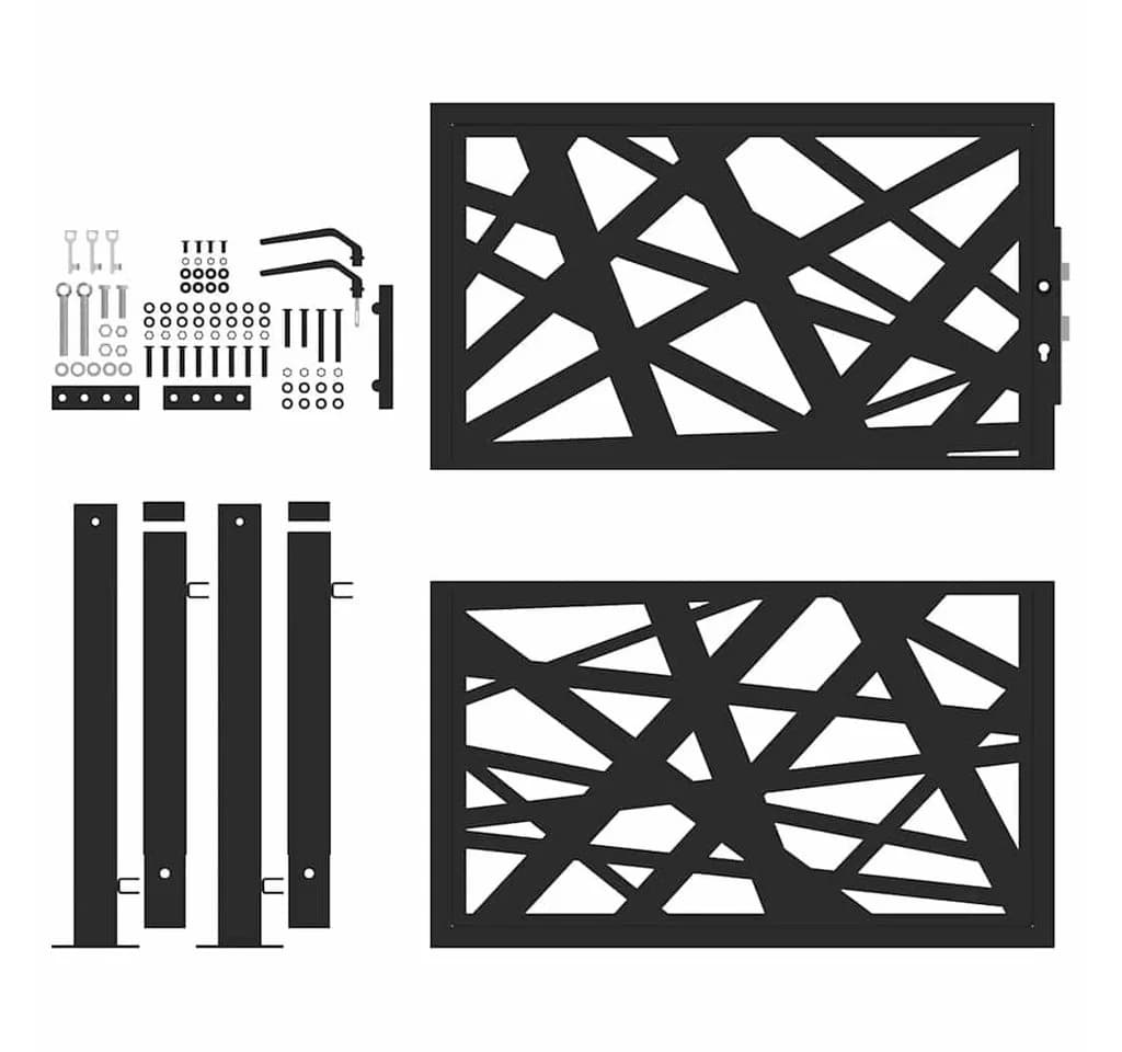 vidaXL Gartentor Schwarz 100x100 cm Stahl Lasergeschnitten - Bild 4