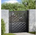 vidaXL Gartentor Schwarz 100x100 cm Stahl Kreuz-Design Bild 1