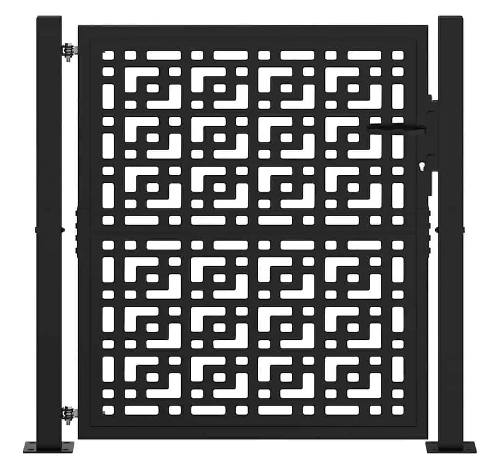 vidaXL Gartentor Schwarz 100x100 cm Stahl Kreuz-Design - Bild 3