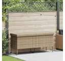 vidaXL Gartenbox Beige Poly-Rattan mit Rollen Bild 1
