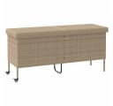 vidaXL Gartenbox Beige Poly-Rattan mit Rollen Bild 2