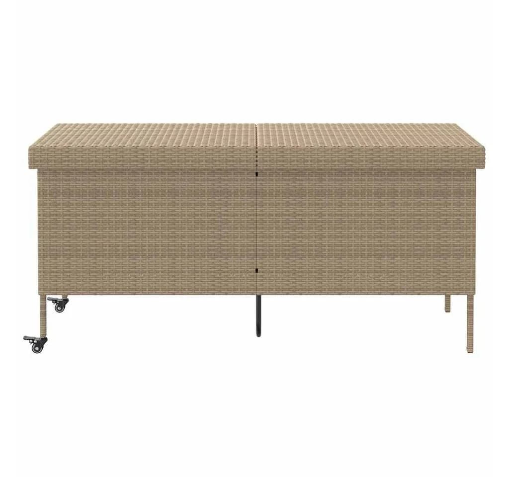 vidaXL Gartenbox Beige Poly-Rattan mit Rollen - Bild 3