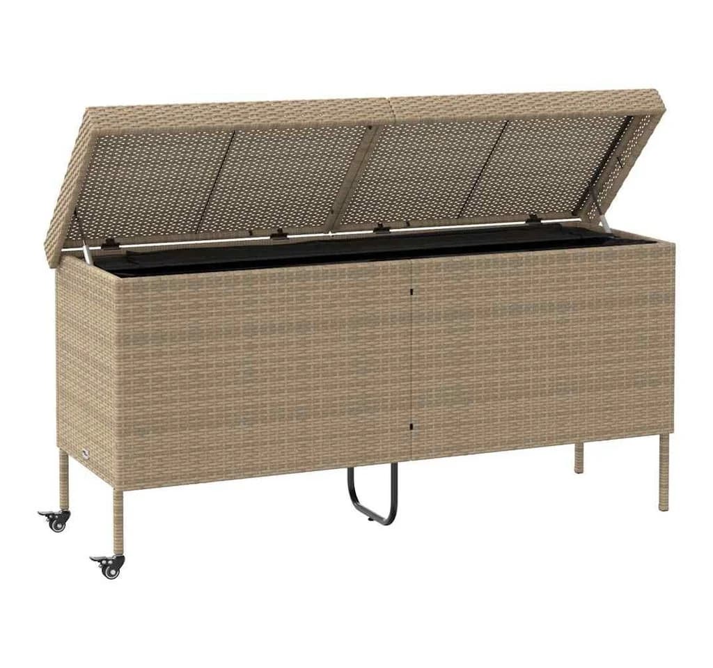 vidaXL Gartenbox Beige Poly-Rattan mit Rollen - Bild 4