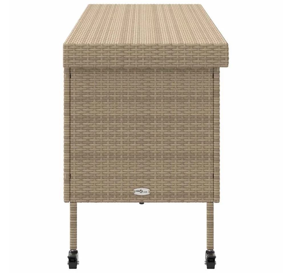 vidaXL Gartenbox Beige Poly-Rattan mit Rollen - Bild 5