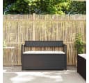 vidaXL Gartenbank mit Stauraum und Kissen Schwarz Poly Rattan Bild 3