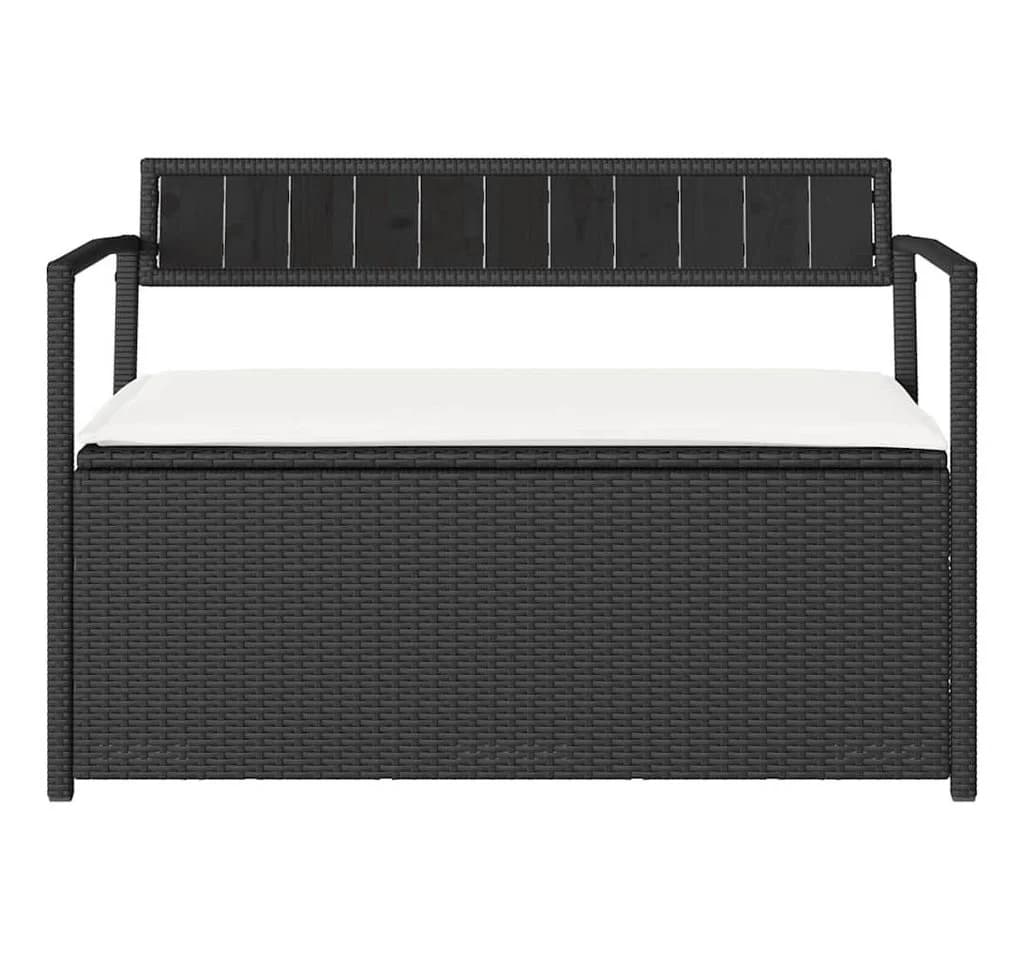 vidaXL Gartenbank mit Stauraum und Kissen Schwarz Poly Rattan - Bild 4
