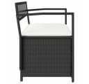vidaXL Gartenbank mit Stauraum und Kissen Schwarz Poly Rattan Bild 5